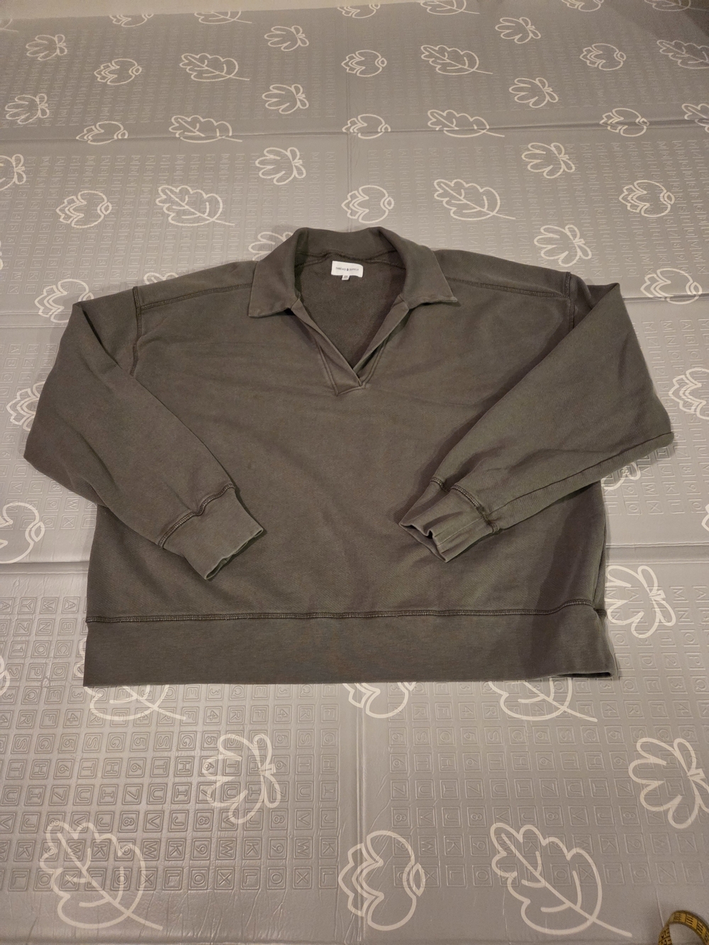 Thread & Supply Womens Collared Sweat Shirt Size XXL Terry Cloth Long Sleeve